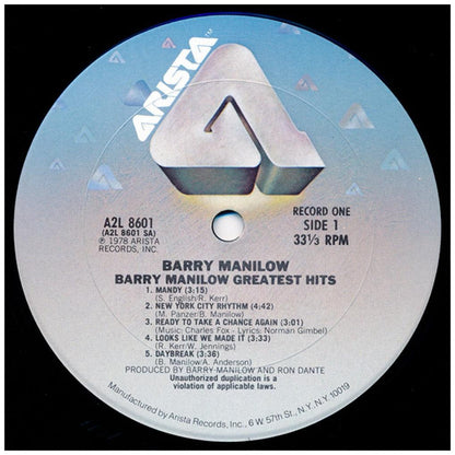 BARRY MANILOW - GREATEST HITS (2LP) | VINILO USADO