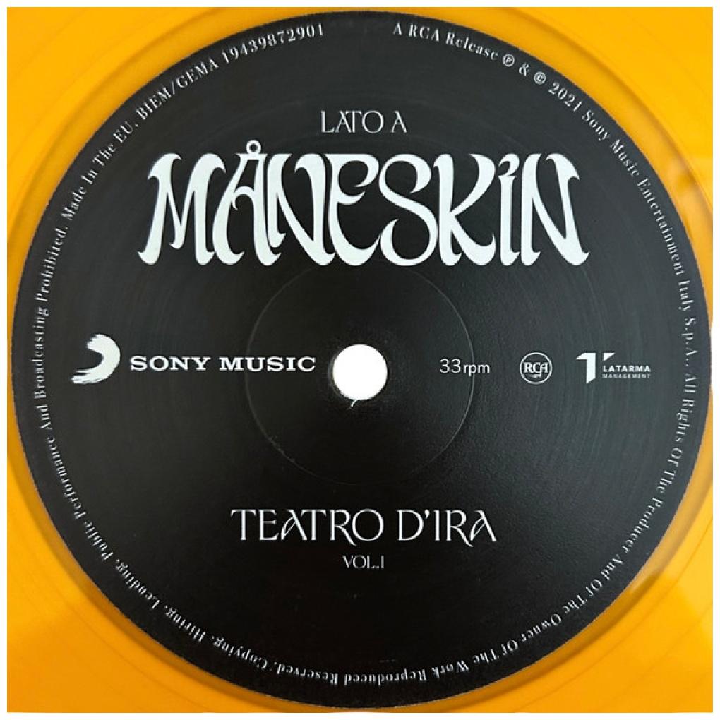 MANESKIN - TEATRO D´IRA - VOL. I. VINILE LIGHT ORANGE TRANSPARENT | VINILO
