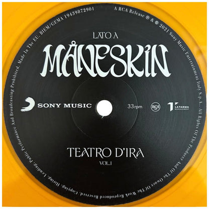 MANESKIN - TEATRO D´IRA - VOL. I. VINILE LIGHT ORANGE TRANSPARENT | VINILO