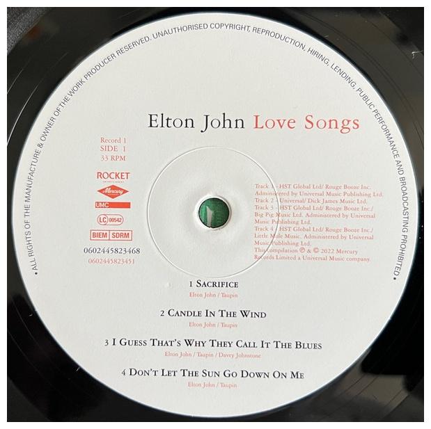 ELTON JOHN - LOVE SONGS (2LP) | VINILO