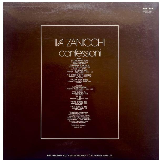 IVA ZANICHI - CONFESSIONI | VINILO USADO