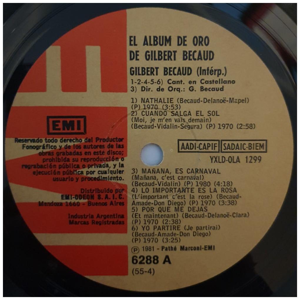 GILBERT BECAUD - EL ALBUM DE ORO (CASTELLANO/FRANCES) | VINILO USADO