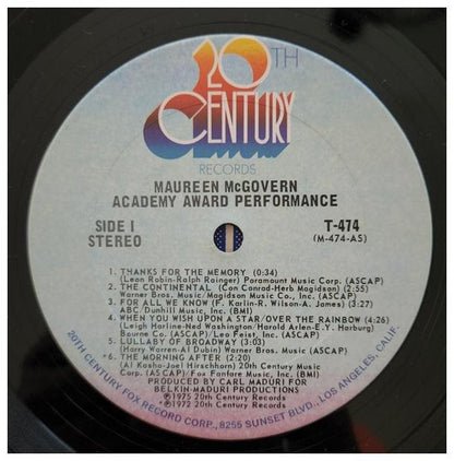 MAUREEN McGOVERN - ACADEMY AWARD PERFORMANCE | VINILO USADO