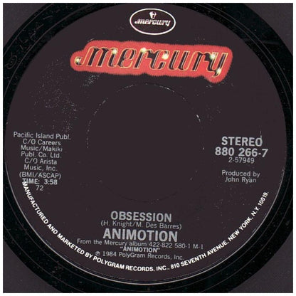 ANIMOTION - OBSESSION | 7" SINGLE USADO