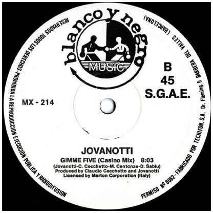 JOVANOTTI - GIMME FIVE | 12'' MAXI SINGLE USADO