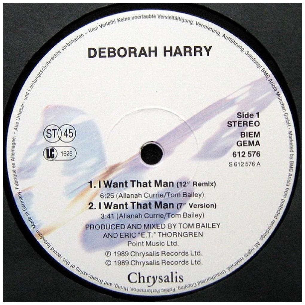DEBBIE HARRY - I WANT THAT MAN | 12" MAXI SINGLE VINILO USADO