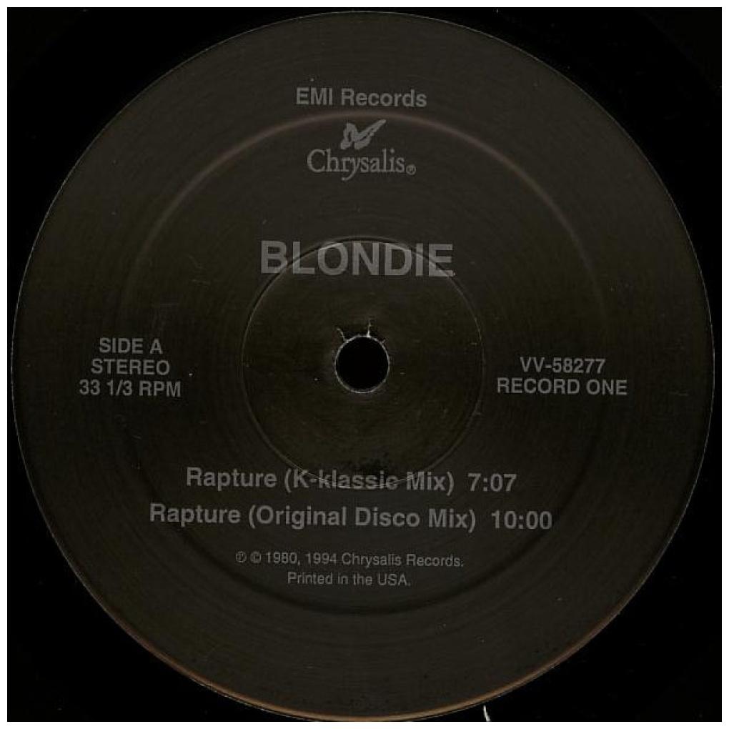 BLONDIE - RAPTURE (ORIGINAL + 90'S REMIXES) (2LP) | 12'' MAXI SINGLE USADO