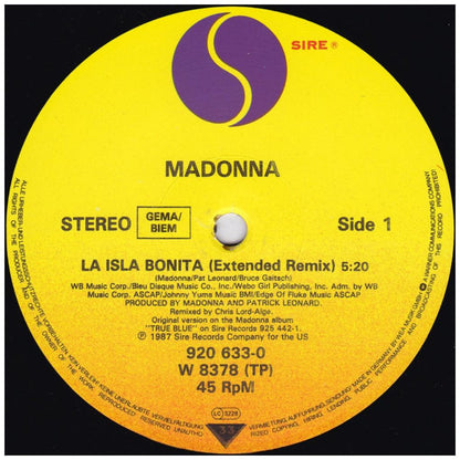 MADONNA - LA ISLA BONITA | 12'' MAXI SINGLE USADO