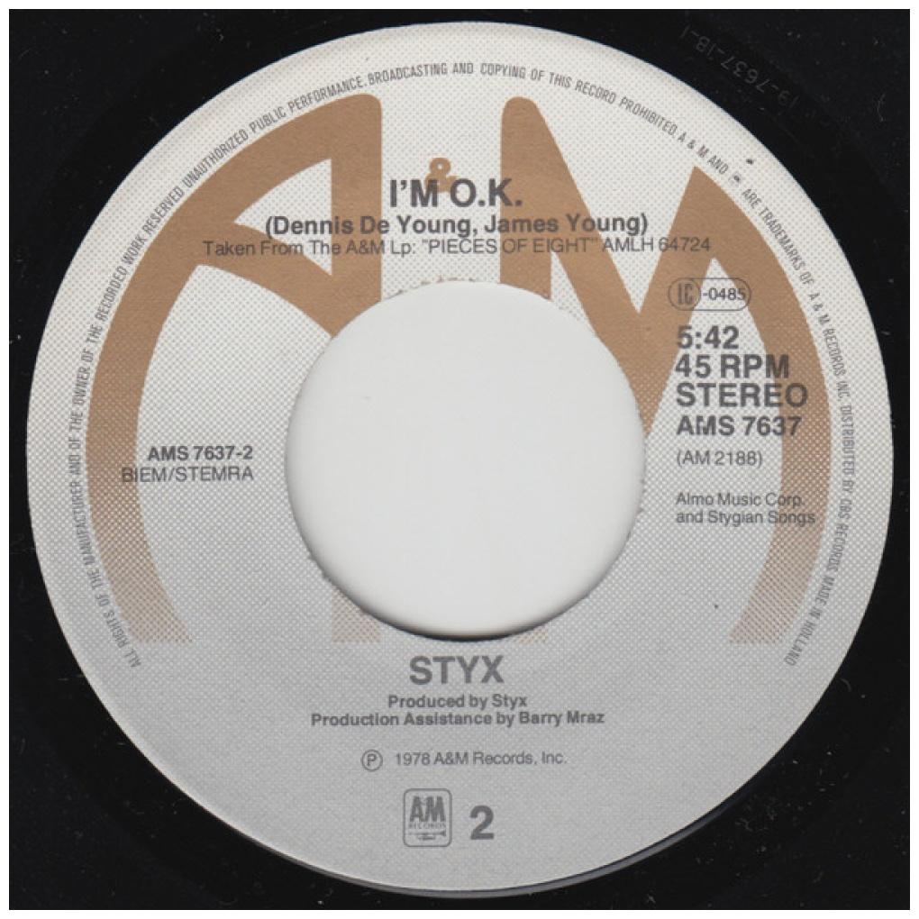 STYX - BABE | 7" SINGLE USADO