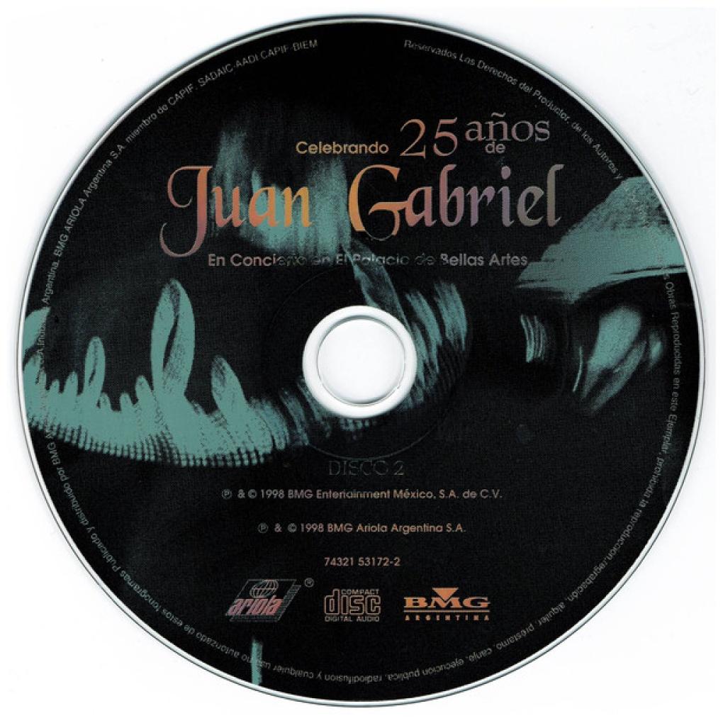 JUAN GABRIEL - 25 AÑOS: EN EL PALACIO DE BELLAS ARTES (2CD) | CD