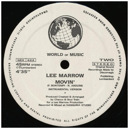 LEE MARROW - MOVIN' | 12'' MAXI SINGLE USADO