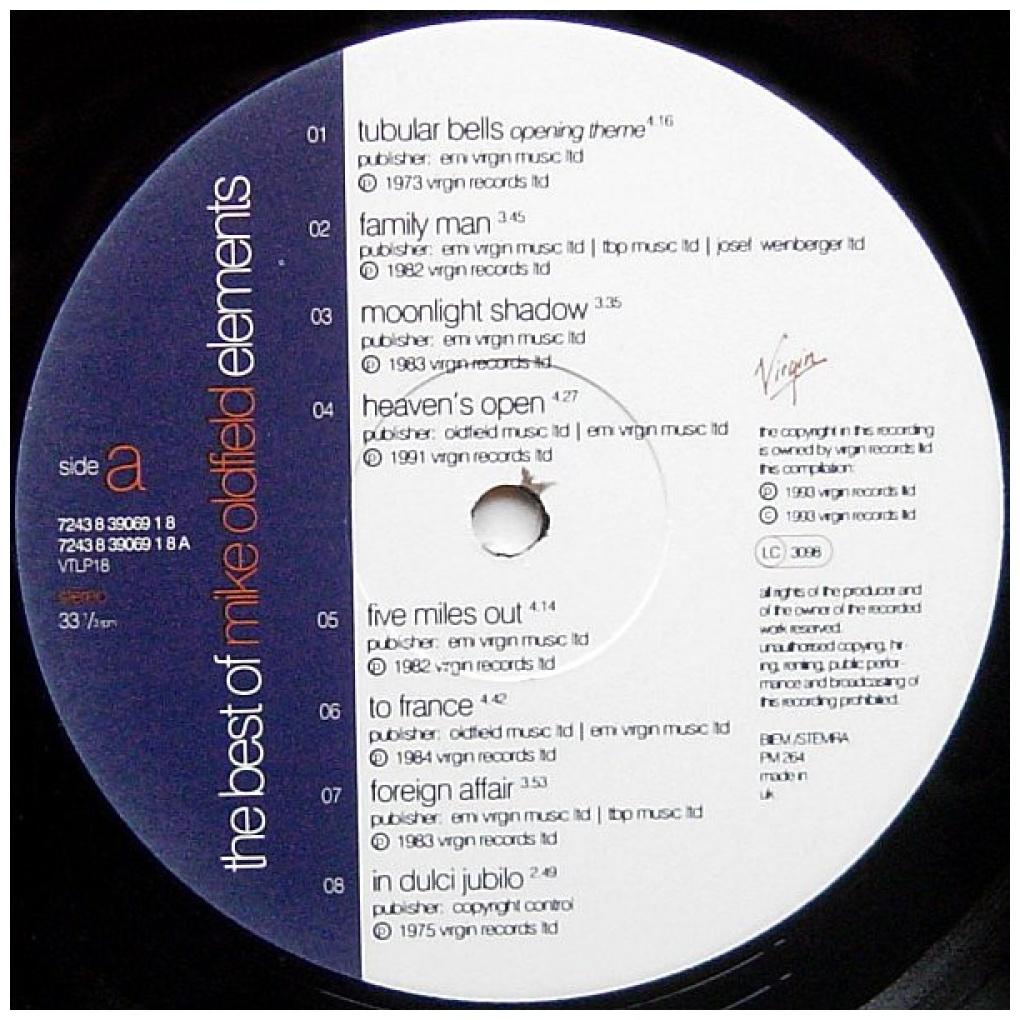 MIKE OLDFIELD - ELEMENTS: THE BEST OF | VINILO USADO