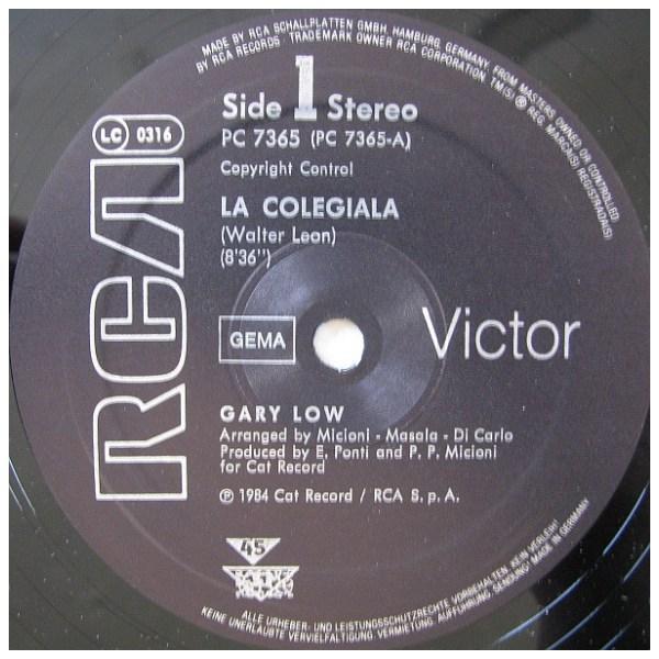 GARY LOW - LA COLEGIALA | 12" MAXI SINGLE USADO
