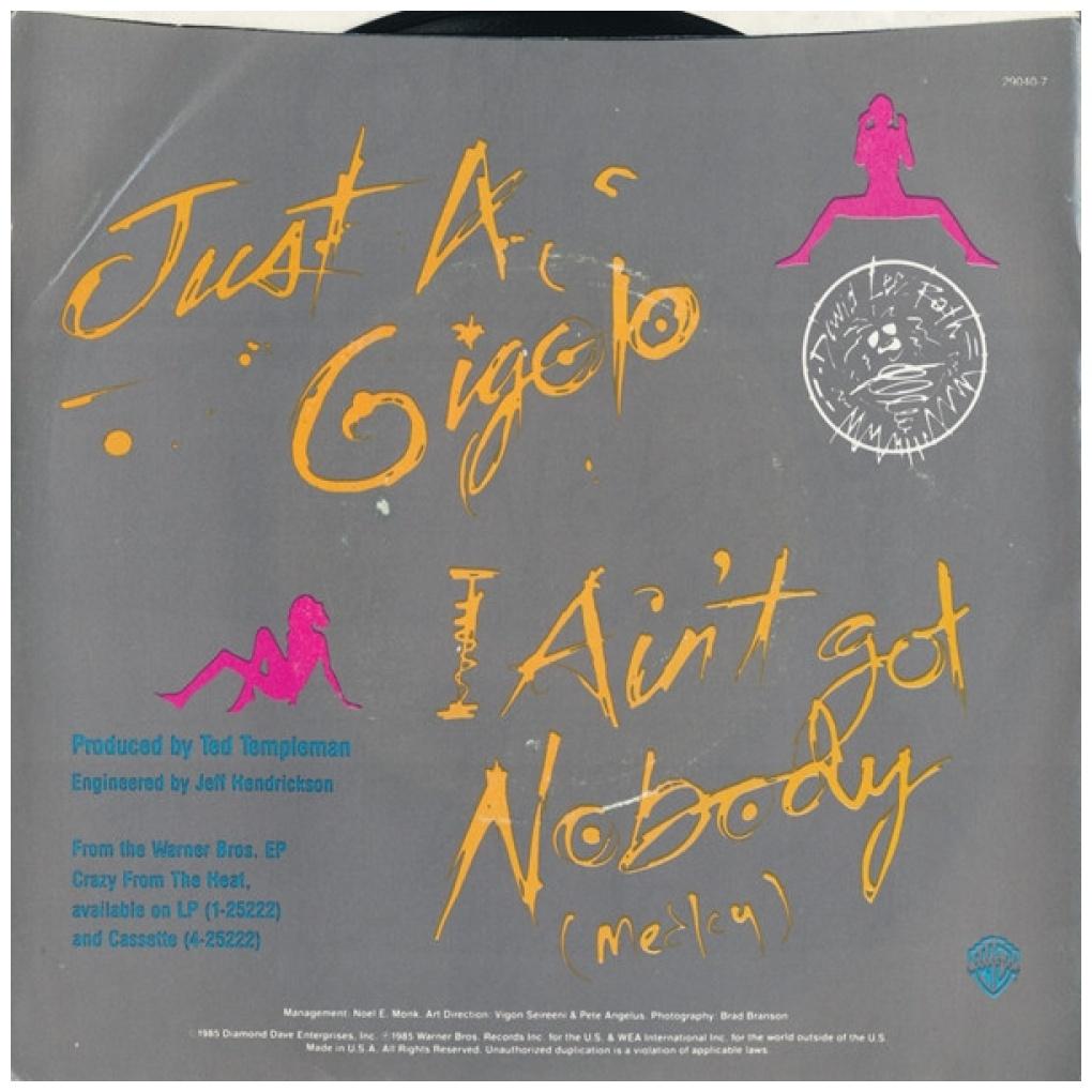 DAVID LEE ROTH - JUST A GIGOLO/I AIN'T GOT NOBODY | 7" SINGLE USADO