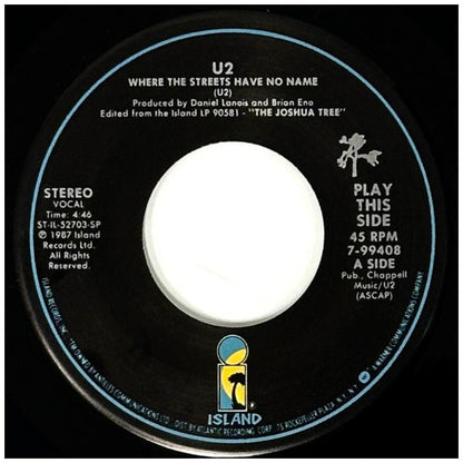 U2 - WHERE THE STREETS HAVE NO NAME | 7" SINGLE USADO