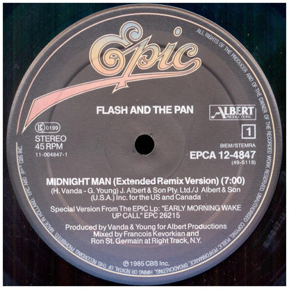 FLASH AND THE PAN - MIDNIGHT MAN | 12'' MAXI SINGLE USADO