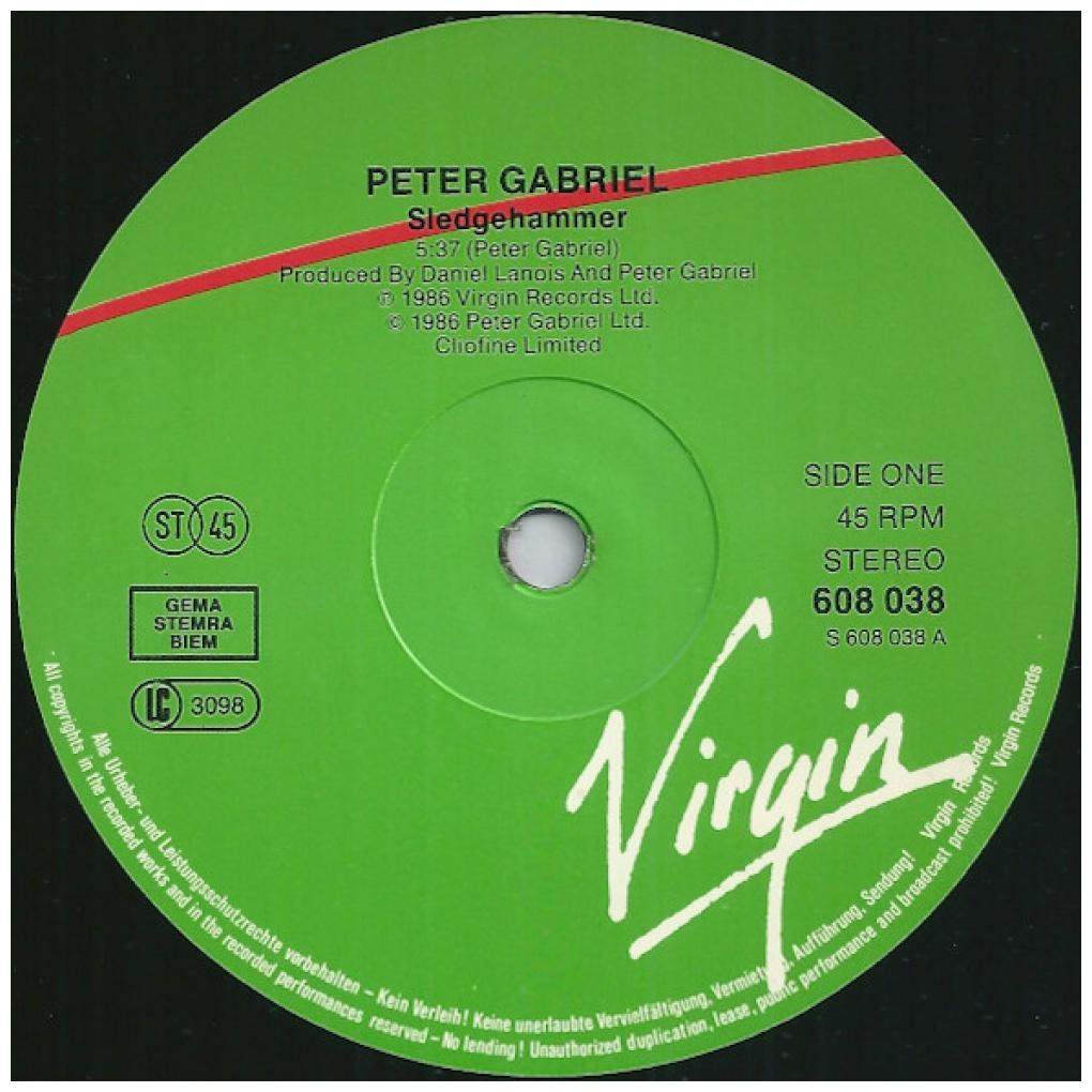 PETER GABRIEL - SLEDGEHAMMER | 12'' MAXI SINGLE USADO