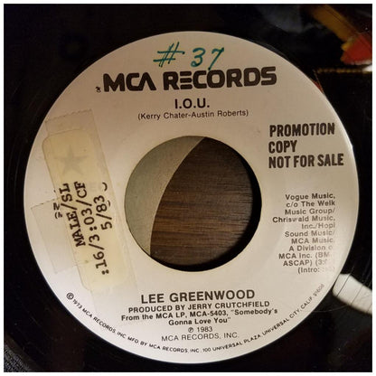 LEE GREENWOOD - I.O.U. | 7" SINGLE USADO