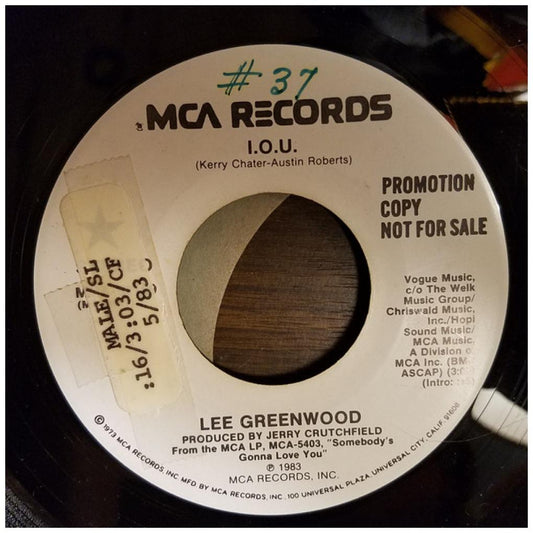 LEE GREENWOOD - I.O.U. | 7" SINGLE USADO