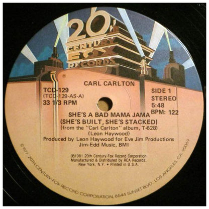 CARL CARLTON - SHE S A BAD MAMA JAMA | 12" MAXI SINGLE USADO
