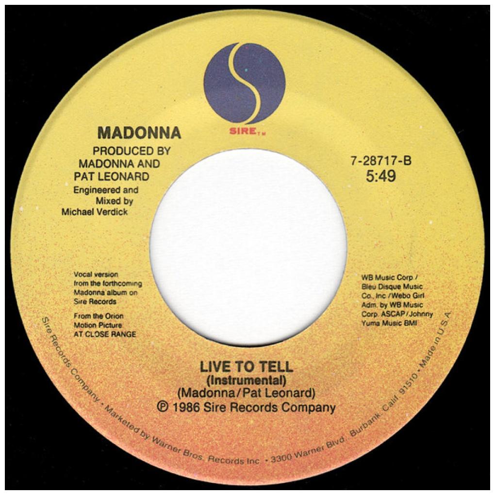 MADONNA - LIVE TO TELL | 7" SINGLE USADO
