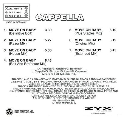 CAPPELLA - MOVE ON BABY | CD SINGLE USADO