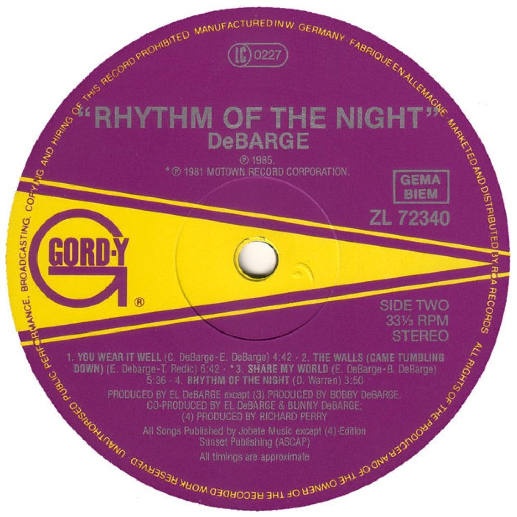 DEBARGE - RHYTHM OF THE NIGHT | VINILO USADO