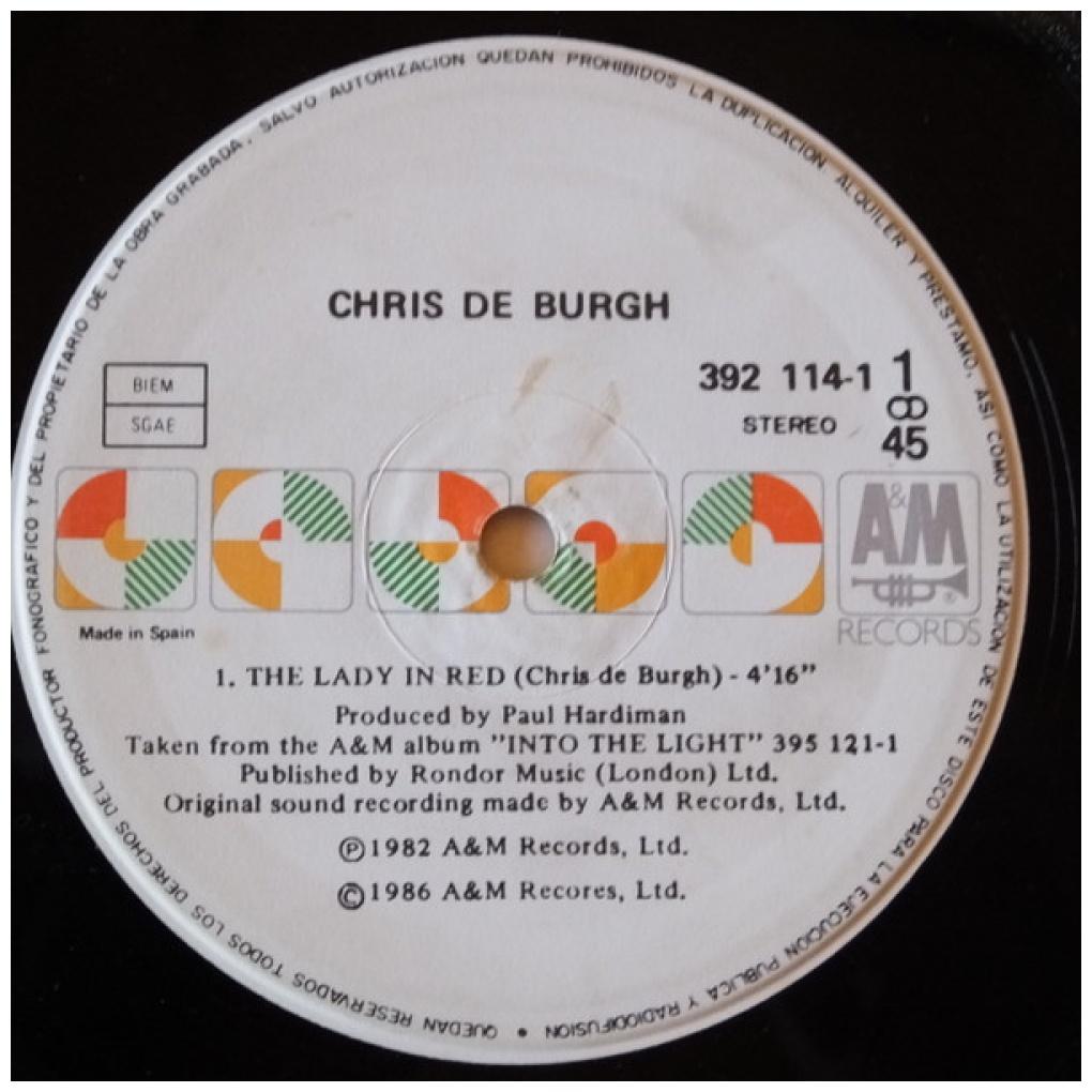 CHRIS DE BURGH - THE LADY IN RED | 12'' MAXI SINGLE USADO