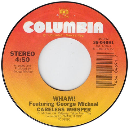 WHAM ft. GEORGE MICHAEL - CARELESS WHISPERS | 7" SINGLE USADO