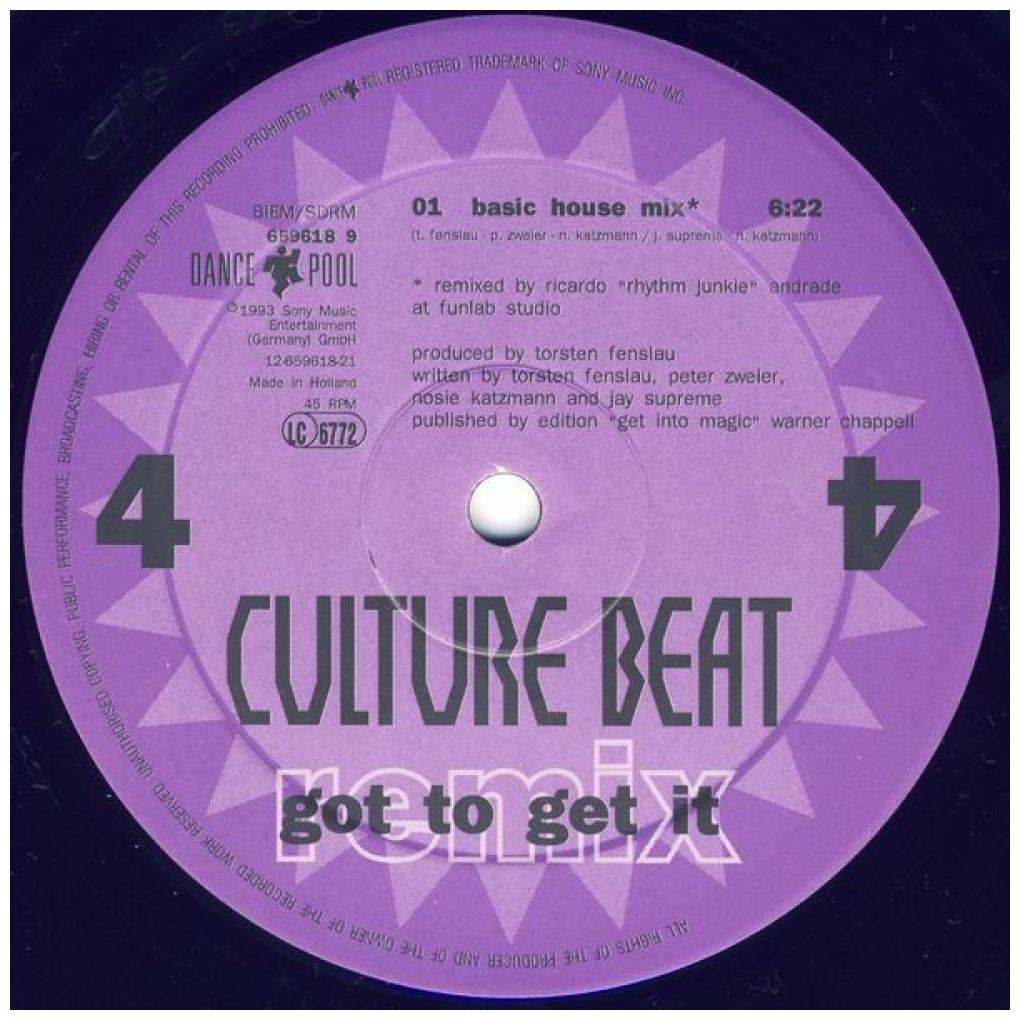 CULTURE BEAT - GOT TO GET IT (REMIX) (2LP) | 12'' MAXI SINGLE