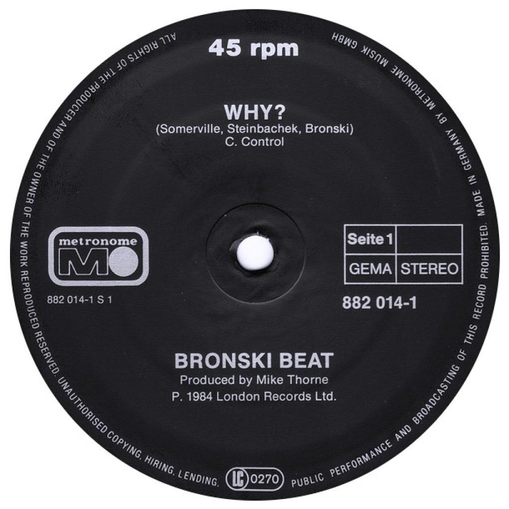 BRONSKI BEAT - WHY? | 12" MAXI SINGLE VINILO USADO