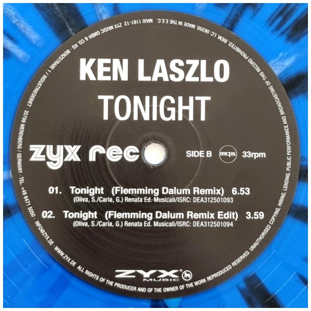 KEN LASZLO - TONIGHT (12" MAXI SINGLE) | VINILO