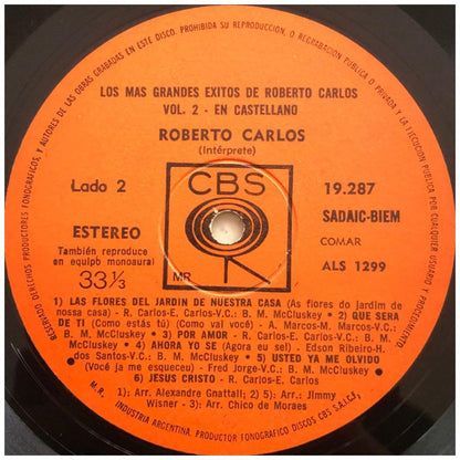 ROBERTO CARLOS - LOS MAS GRANDES EXITOS VOL.2 (EN CASTELLANO) | VINILO USADO