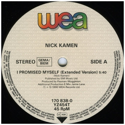 NIK KAMEN - I PROMISE MYSELF | 12'' MAXI SINGLE USADO