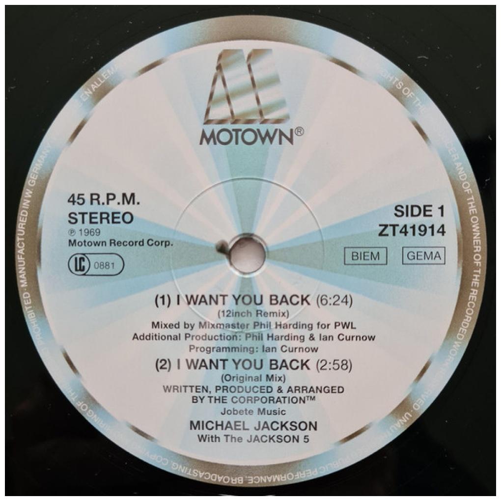 MICHAEL JACKSON & JACKSON 5 - I WANT YOU BACK | 12'' MAXI SINGLE USADO