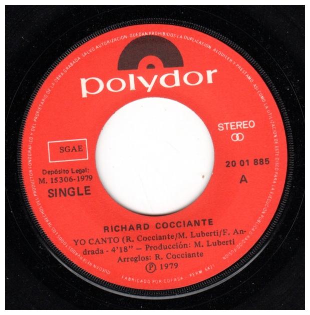 RICHARD COCCIANTE - YO CANTO (EN ESPANOL) | 7" SINGLE VINILO USADO