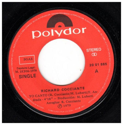 RICHARD COCCIANTE - YO CANTO (EN ESPANOL) | 7" SINGLE VINILO USADO