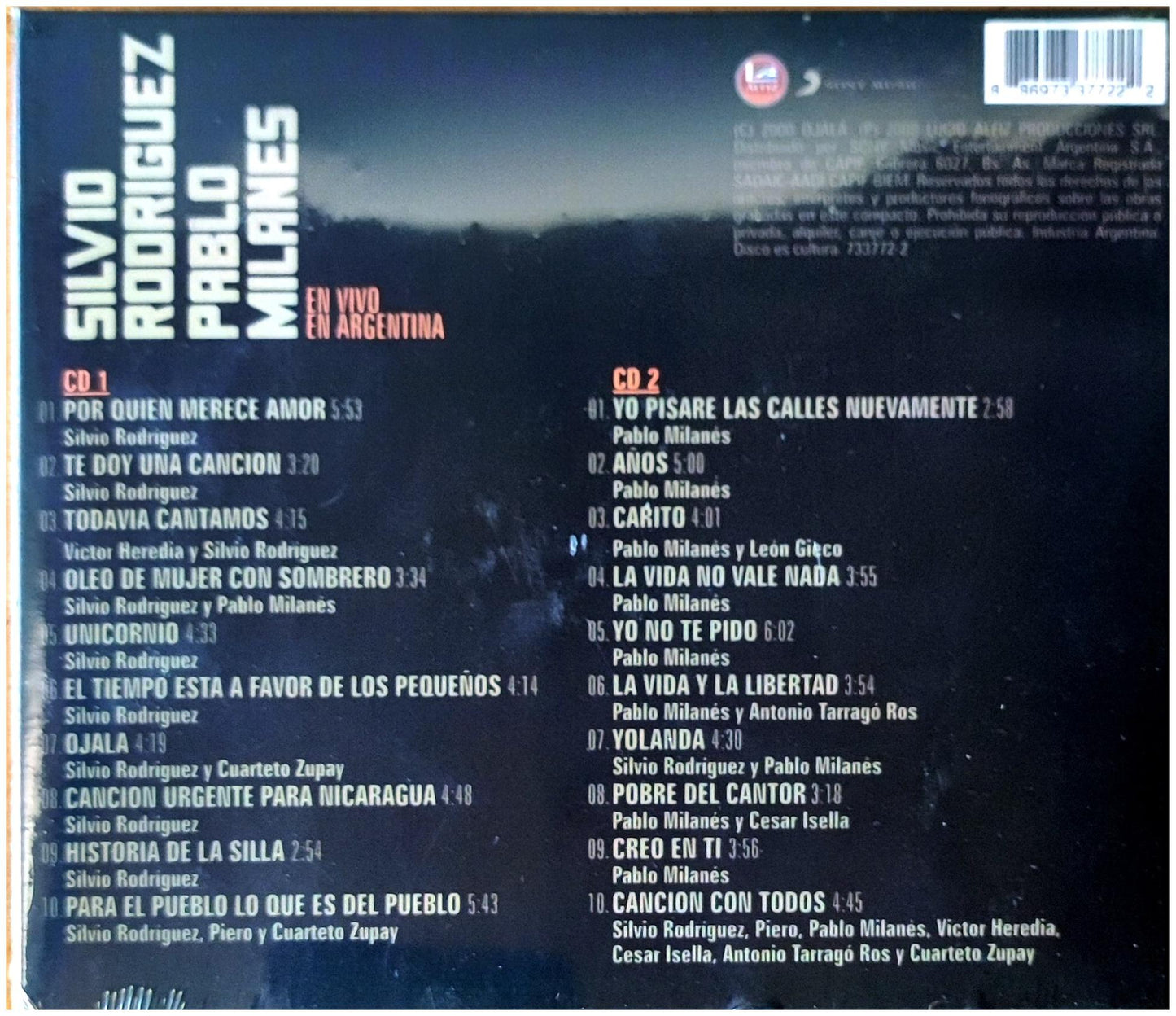 SILVIO RODRIGUEZ & P. MILANES - EN VIVO EN ARGENTINA (2CD) | CD