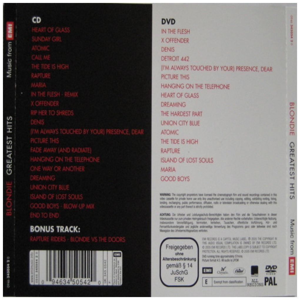 BLONDIE - GREATEST HITS (CD+DVD) | CD