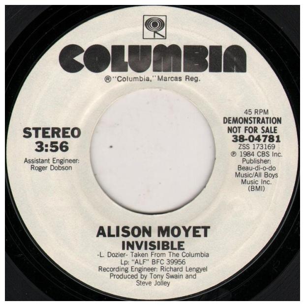 ALISON MOYET - INVISIBLE | 7" SINGLE VINILO USADO
