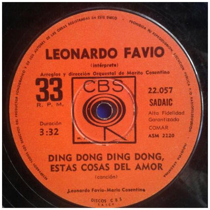 LEONARDO FAVIO - DING DONG DING DONG, ESTAS COSAS DEL AMOR | 7" SINGLE USADO