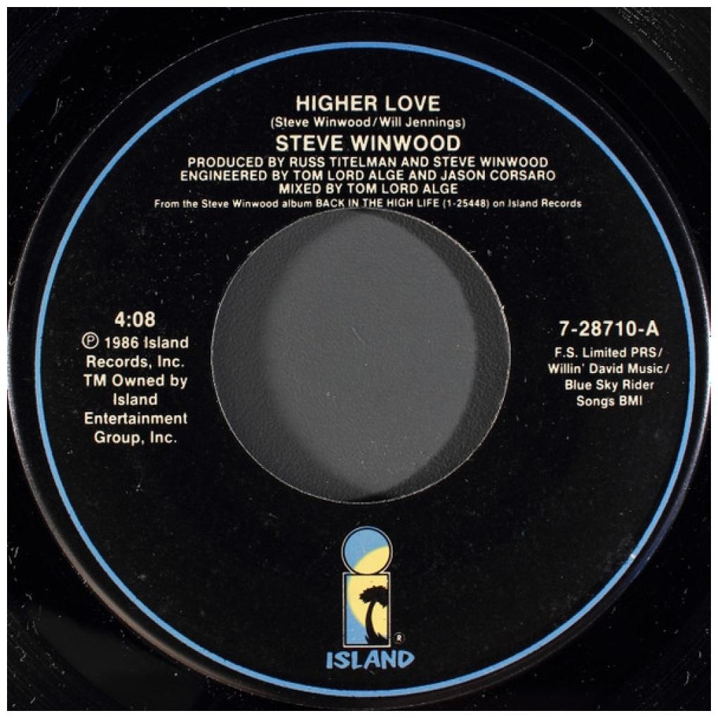 STEVE WINWOOD - HIGHER LOVE | 7" SINGLE USADO
