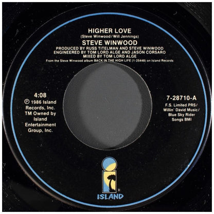 STEVE WINWOOD - HIGHER LOVE | 7" SINGLE USADO