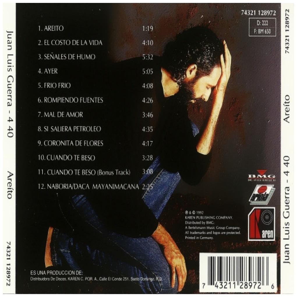JUAN LUIS GUERRA Y LOS 440 - AREITO | CD