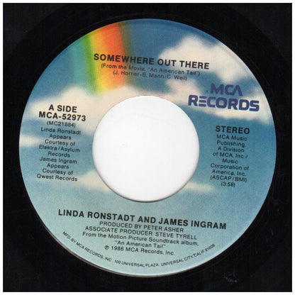 LINDA RONSTADT & JAMES INGRAM - SOMEWHERE OUT THERE | 7" SINGLE USADO