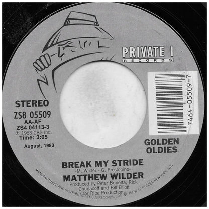 MATHEW WILDER - BREAK MY STRIDE/THE KIDS AMERICAN | 7" SINGLE USADO
