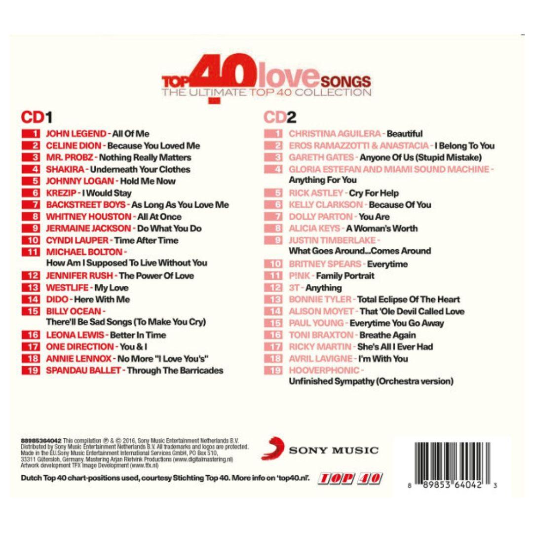 LOVE SONGS  - TOP 40 - LOVE SONGS (2CD) | CD