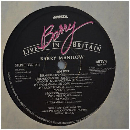 BARRY MANILOW - LIVE IN BRITAIN | VINILO USADO