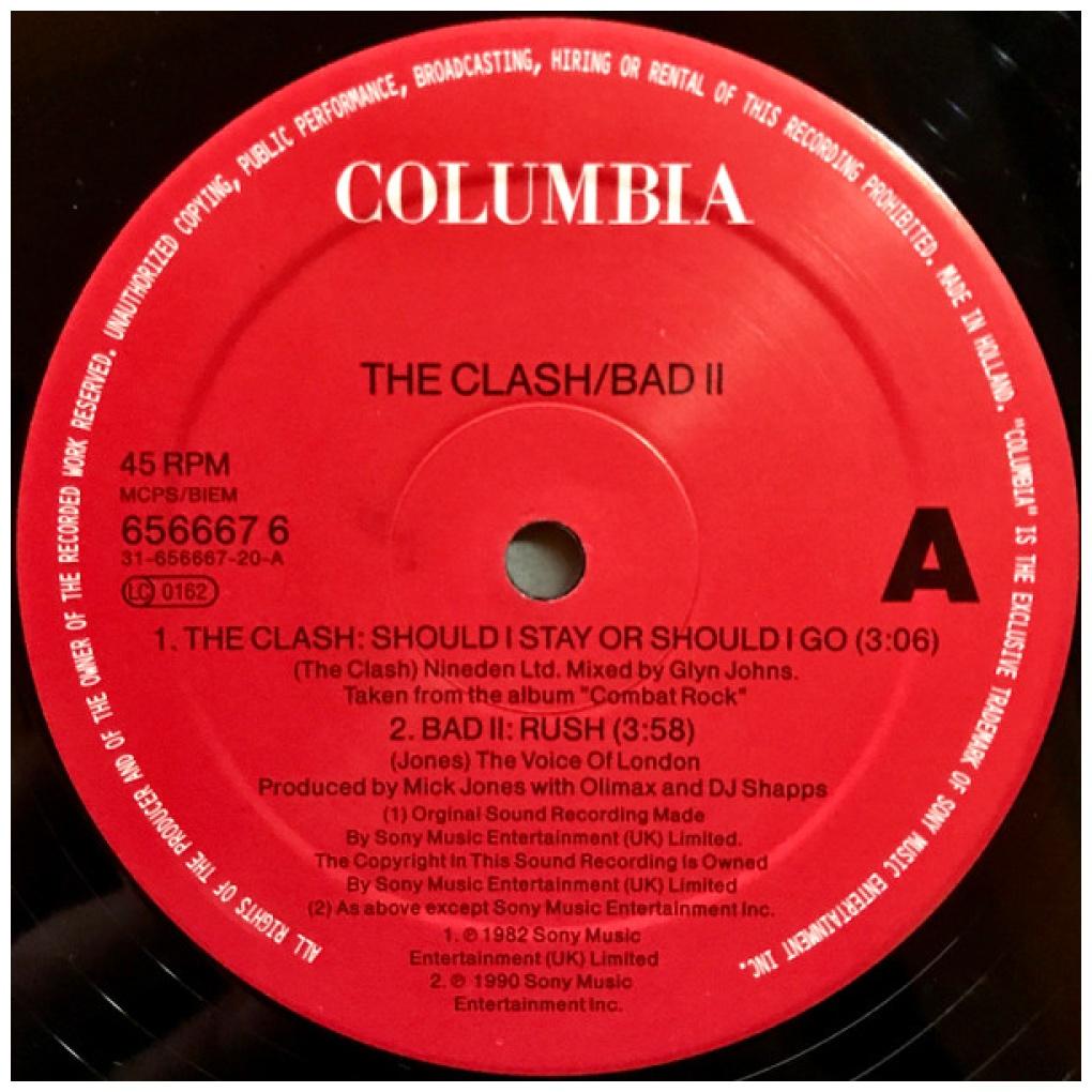 THE CLASH/BIG AUDIO DYNAMITE II - SHOULD I STAY OR SHOULD I GO/RUSH | 12'' MAXI SINGLE USADO