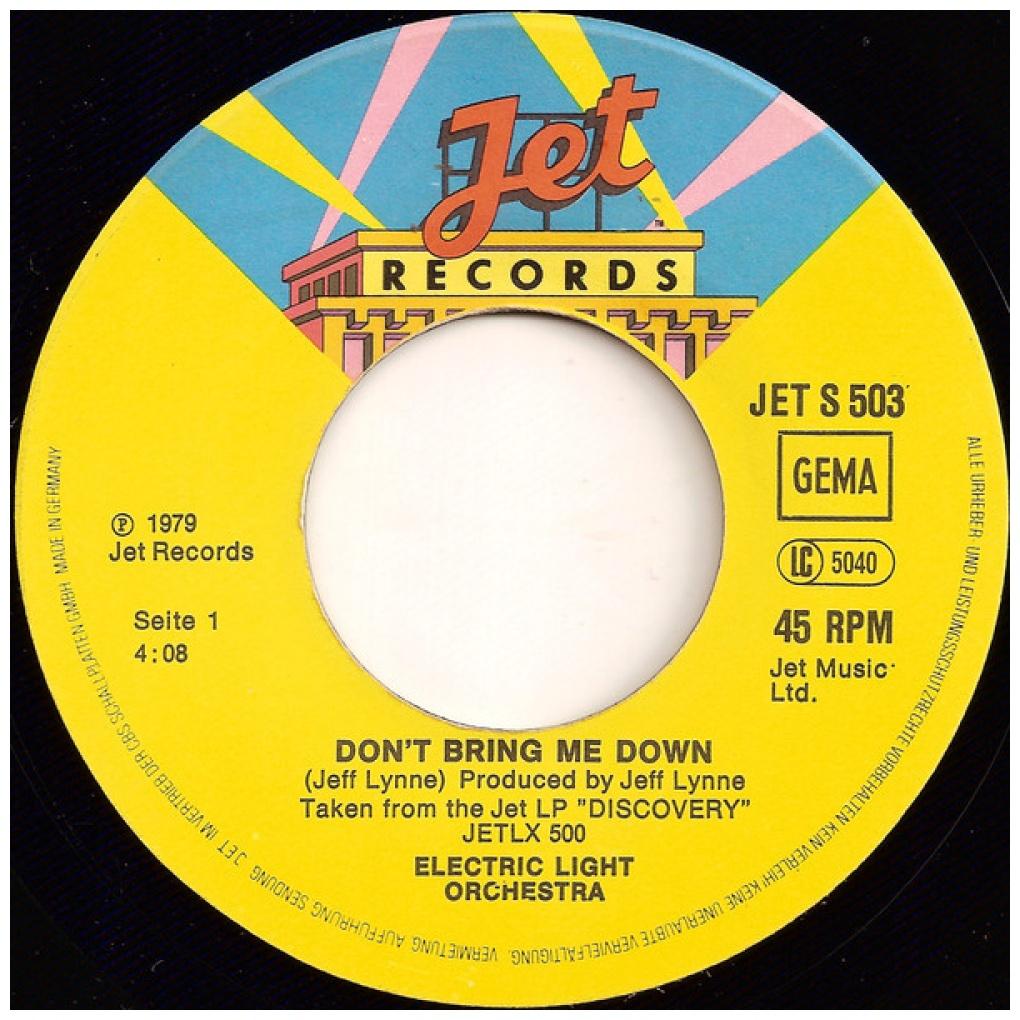 ELECTRIC LIGHT ORCHESTRA - DON'T BRING ME DOWN | 7" SINGLE USADO